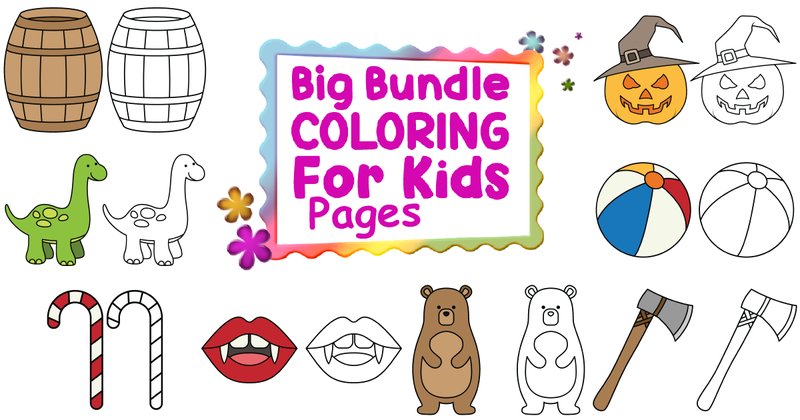 Coloring Pages for Kids Bundle (by studioisamu)