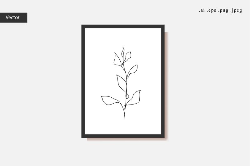 Continuous Line Leaves Art (by Aradevi)