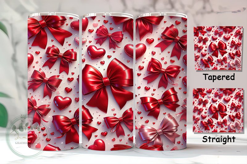 Coquette Bow Valentine's Tumbler Wrap (by irmalyp44)