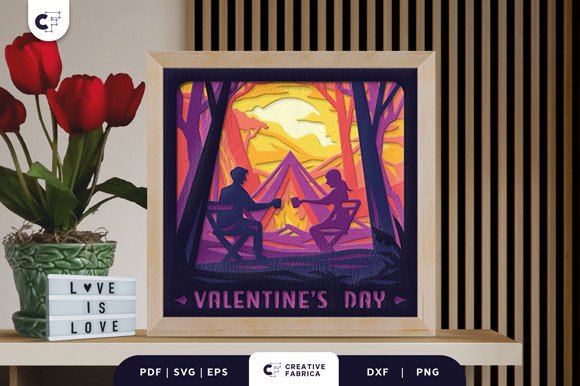 Couple Adventure 3D Shadow Box Paper Cut (by Creative Fabrica Crafts)