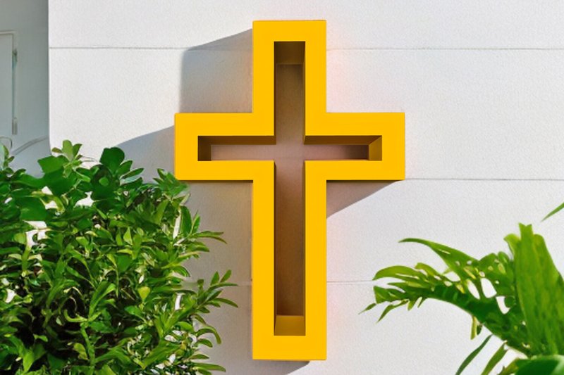 Cross Sign Wall Decor - 3d Papercraft (by paperamaze)