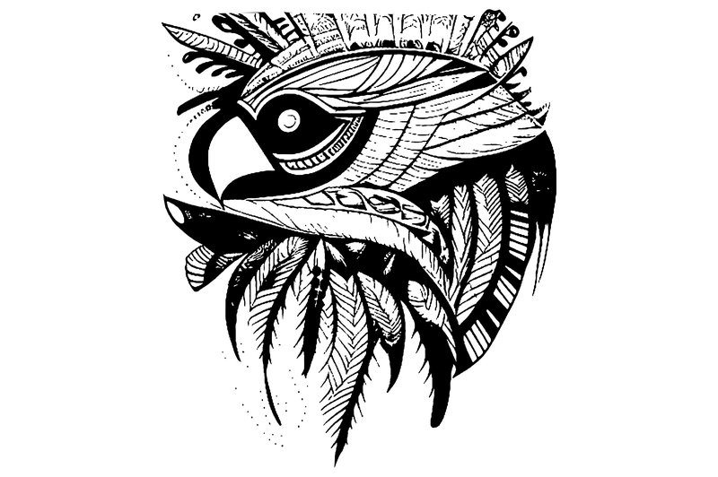 Crows Head Line Art Tattoo Vector Design (by Arief Sapta Adjie)