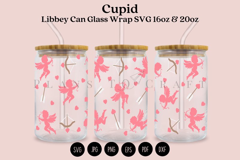 Cupid Valentine Libbey Can Glass Wrap (by planstocraft)