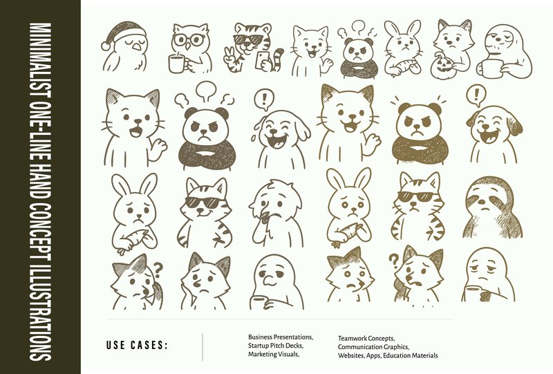 Cute Animal Expression Doodle Pack (by muhammadimu2322)