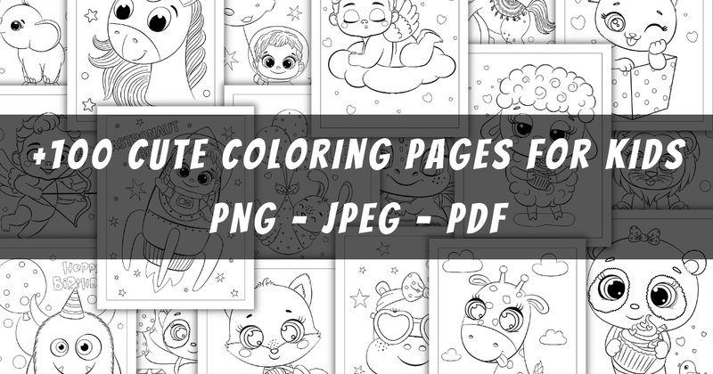 Cute Coloring Pages for Kids Bundle (by Digital Creative)