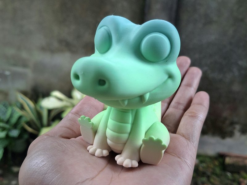 Cute Crocodile 3D Print Model (by Kentung3D)