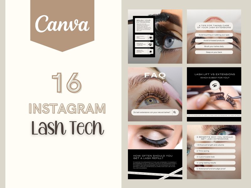 DANA - Lash Tech Instagram Templates (by Rael Creative Studio)
