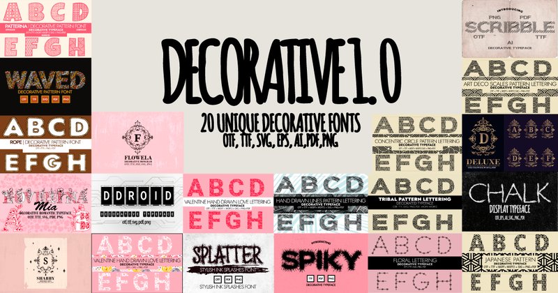 Decorative 1.0 Font Bundle (by Minimalistartstudio)