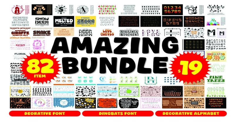 Decorative Alphabet Font Bundle (by edywiyonopp)