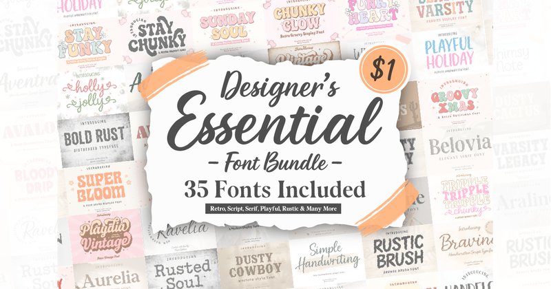Designer’s Essential Font Bundle (by Meow Creation)