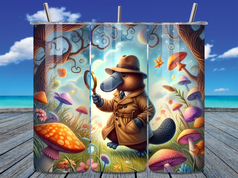 Detective Platypus Fantasy Tumbler Wrap (by Cozy Creator)
