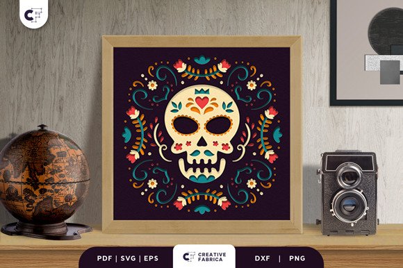 Dia De Los Muertos 3D Paper Cutting File (by 3D SVG Crafts)