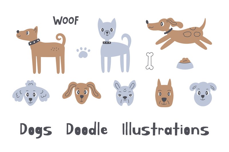Dog Doodle Illustrations (by Rin Green)