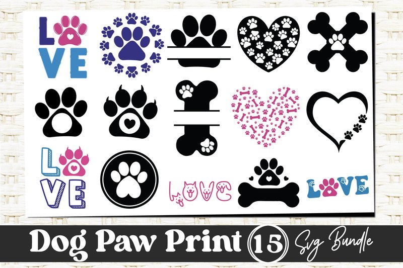 Dog Paw Print SVG Bundle (by PrintableStore)