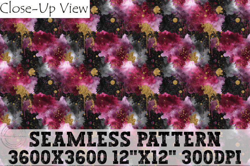 Dripping Gold on Fuchsia & Black Pattern (by Dirty South Graphics)