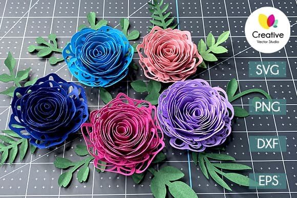 Elegant Rolled Flower (by creative.vector.studio)