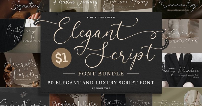 Elegant Script Font Bundle (by Timur type)