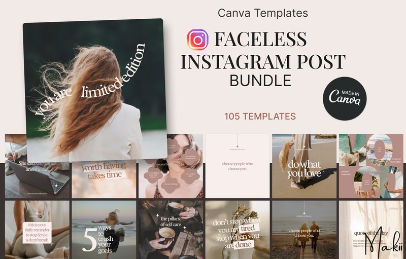 Faceless Instagram Post Bundle (by Makii)