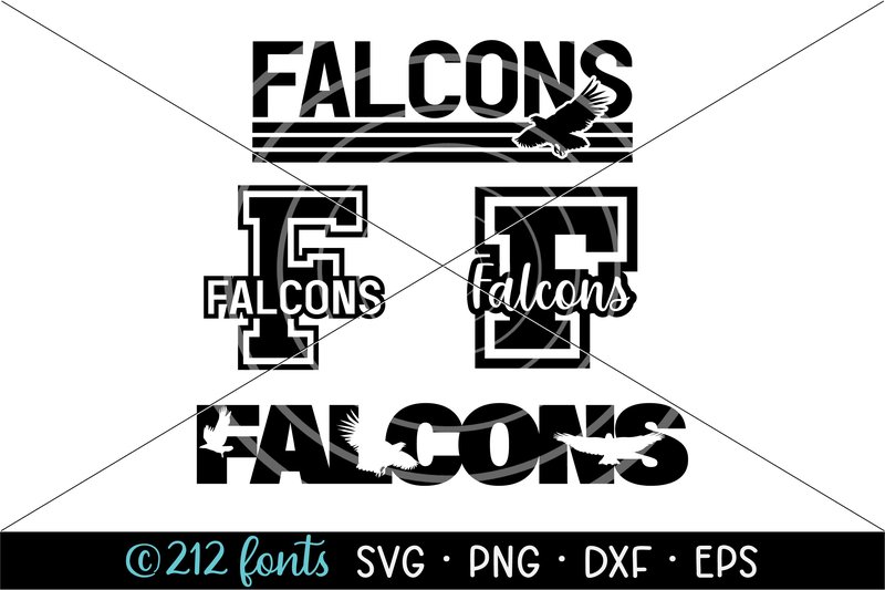 Falcons Mascot School Sports Team SVGs (by 212 Fonts)