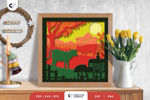 Farm Animal 3D Paper Cut SVG (by Creative Fabrica Crafts)