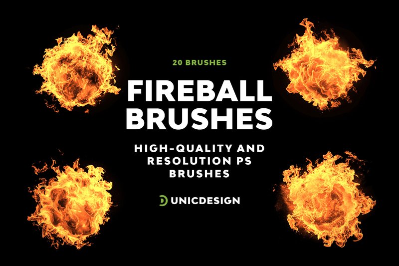 Fireball Photoshop Brushes (by UnicDesign)