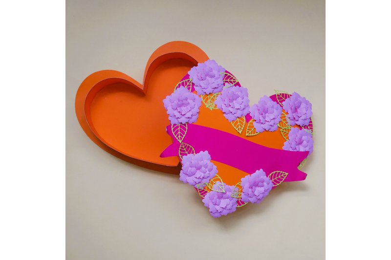 Flower Heart Gift Box (by 3D SVG Crafts)