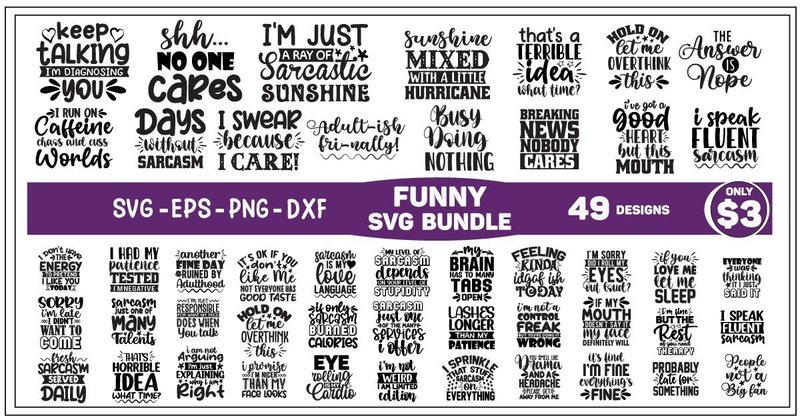 Funny Quotes SVG Bundle (by Design Hall)