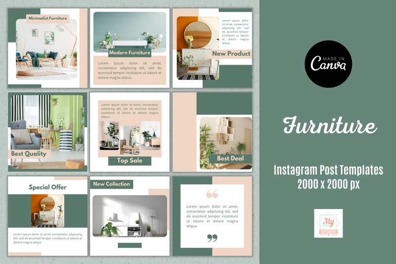 Furniture Instagram Post Templates (by Mycreativee)