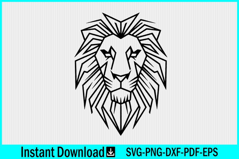 Geometric Lion Head SVG Animal Head SVG (by Craftabledesign)