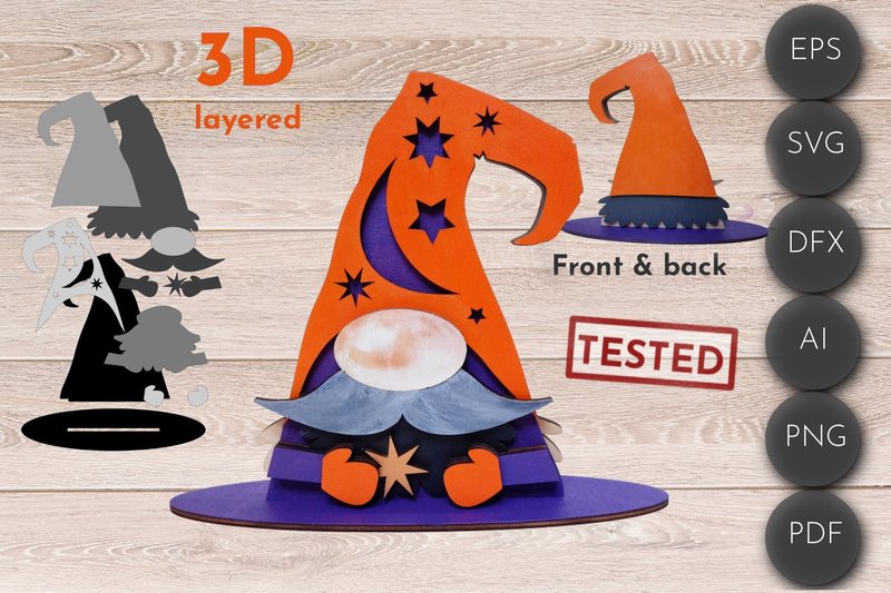 Gnome Svg 3D Layered, Gnome Home Decor (by DatsenCreate)