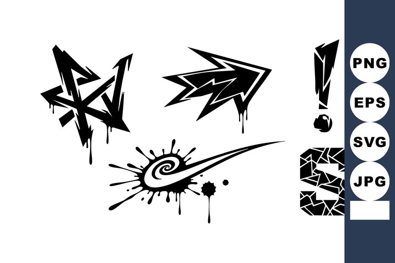 Graffiti Dripping Arrow & Shattered S (by DesignVectx)