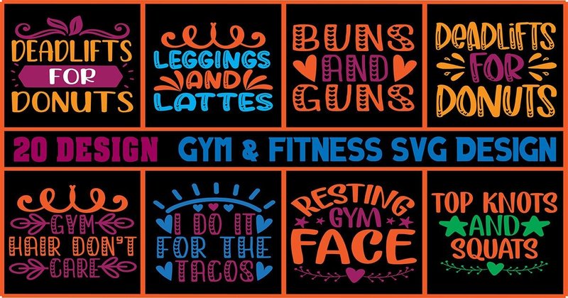 Gym & Fitness SVG Design Bundle (by rahim360day)