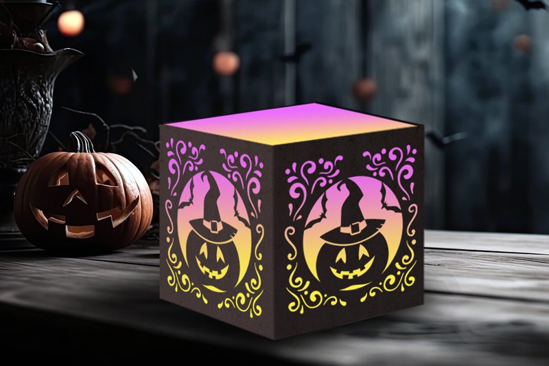 Halloween Pumpkin Tealight (by 3D SVG Crafts)