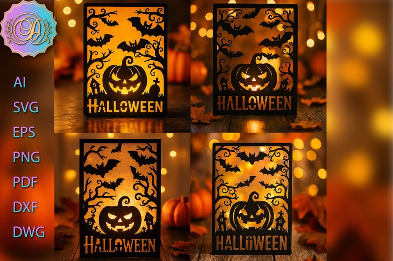Halloween Spooky Pumpkin Decor 3D SVG (by Dreamy Designs)