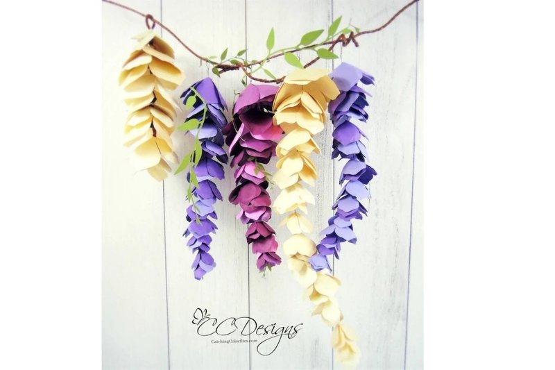 Hanging Wisteria Paper Flower Templates (by AbbiKirsten)