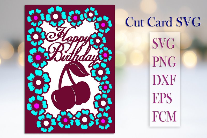 Happy Birthday Paper Cut Card SVG (by Hobby3DStudio)