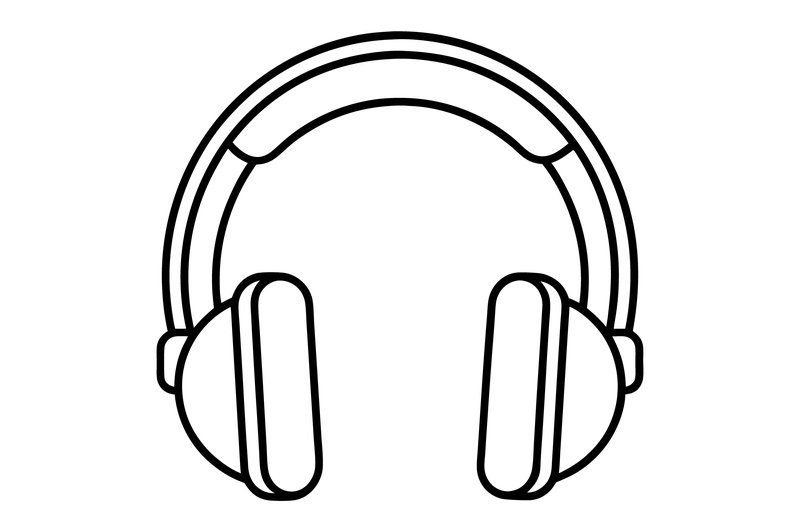 Headphone Tattoo Line Art (by A.H POD Designer)