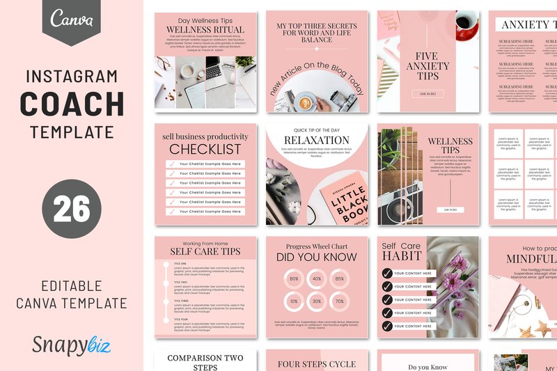 Health Coach Instagram Template (by SnapyBiz)