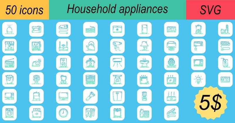 Household Appliances Icons Bundle (by khld939)