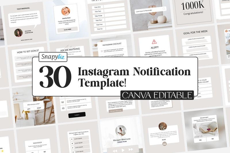 Instagram Notification Canva Templates (by SnapyBiz)