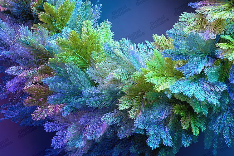 Iridescent Crystal Leaf Border Art (by Digital Goodies)