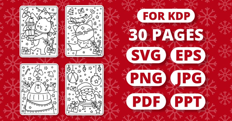 KDP Christmas Coloring Book for Kids #1 (by RefreshUp)