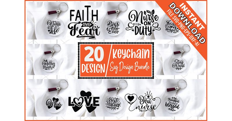 Keychain SVG Design Bundle (by crafthome)