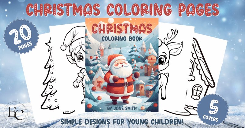 Kids Christmas Coloring Pages Bundle (by Esch Creative)