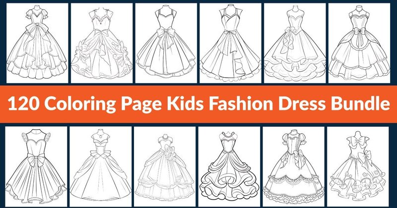 Kids Fashion Dress Coloring Book Bundle (by Md Abu Saeid)