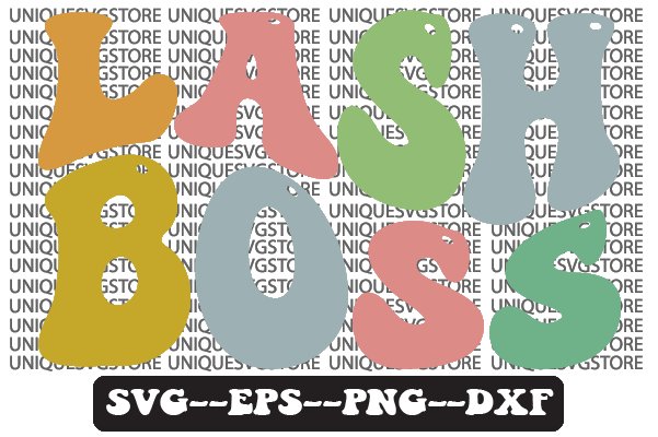 Lash Boss Wavy Retro Svg Design (by Uniquesvgstore)