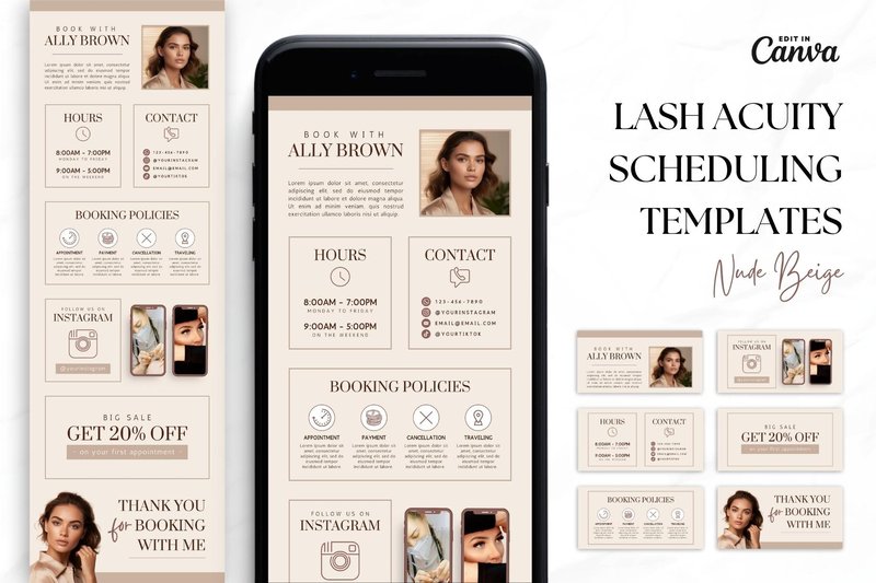 Lash Tech Acuity Scheduling • Canva (by OniriqveDesigns)