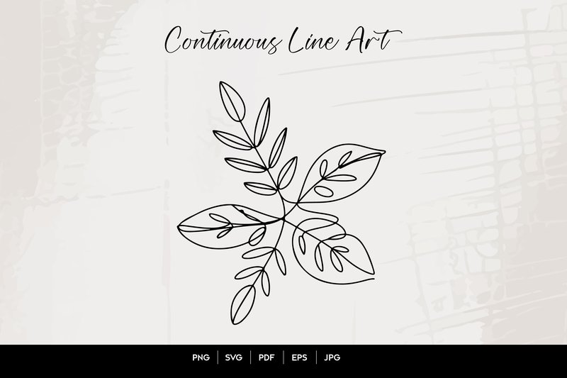 Leaf Branch Continuous Line Art (by rsbrandingbd)