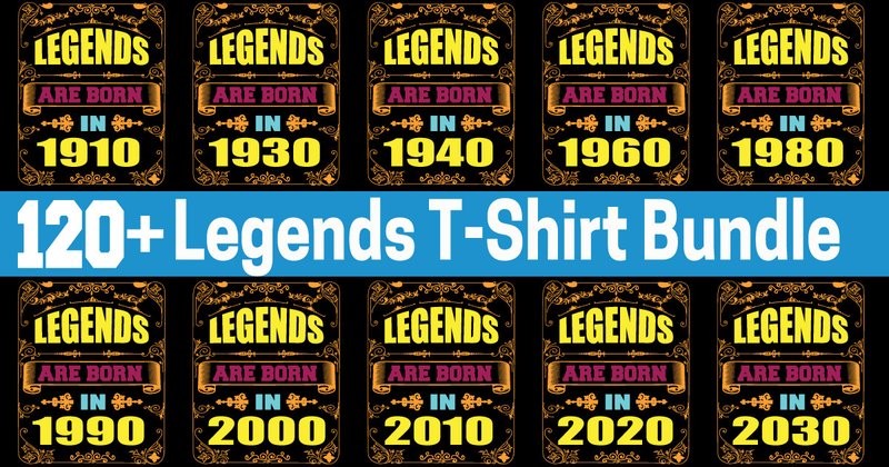 Legends T-Shirt Design Bundle (by FlowDesign)