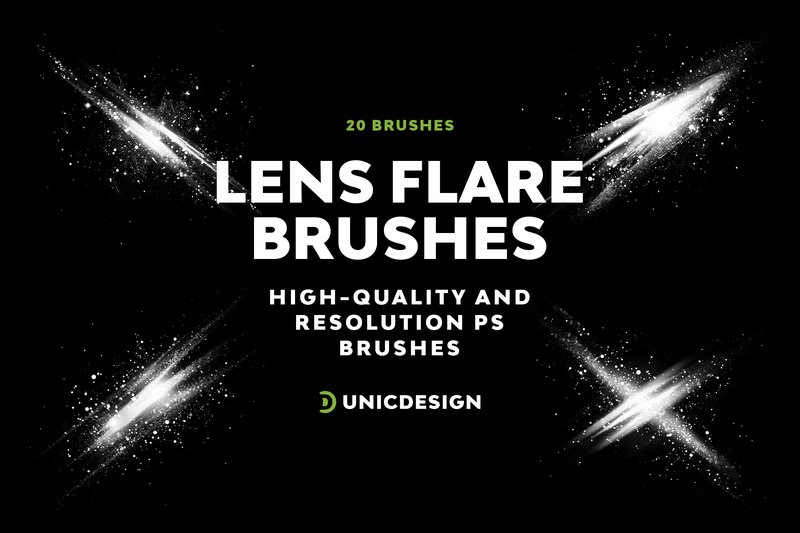 Lens Flare Photoshop Brushes (by UnicDesign)